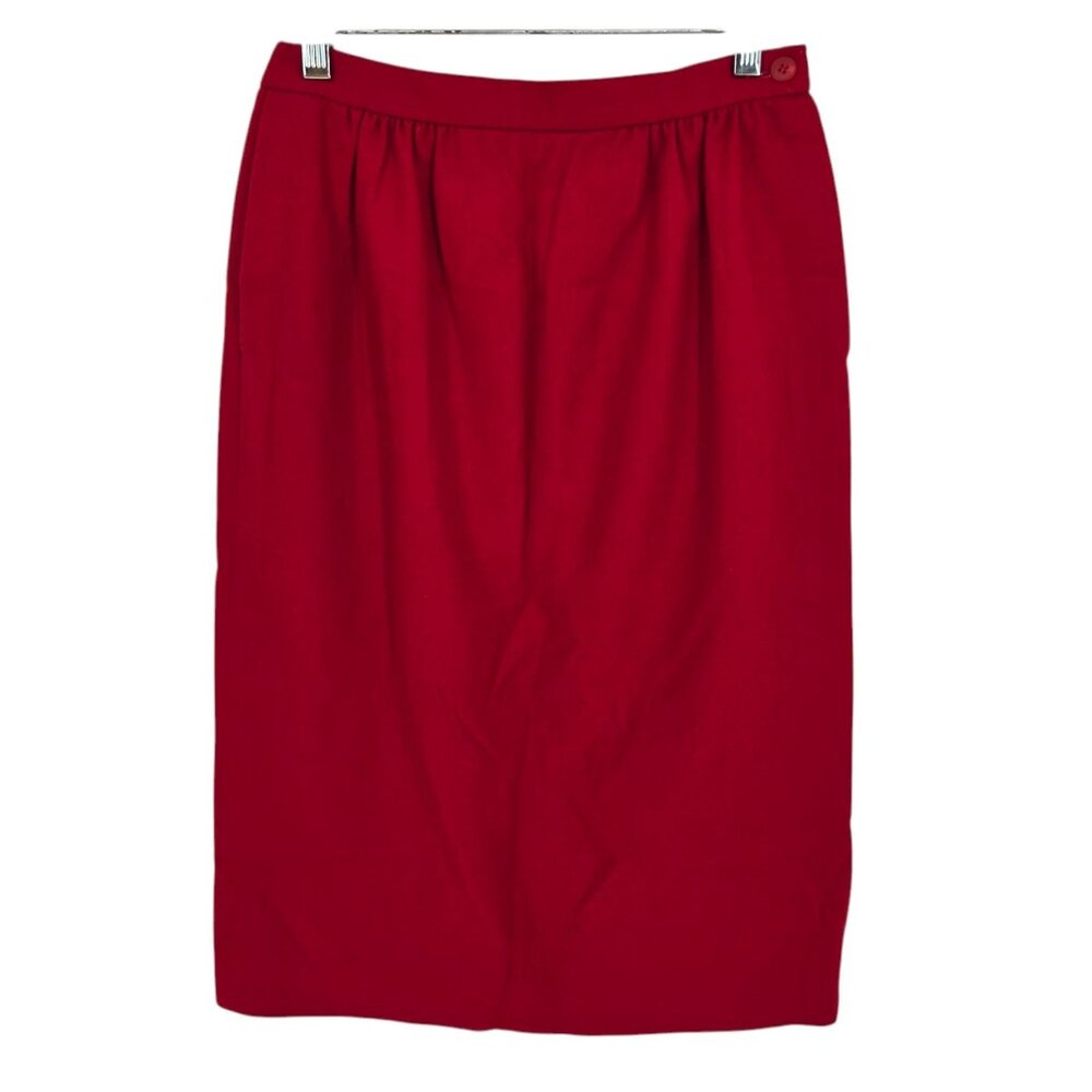 Pendleton womens vintage sz 6 red virgin wool skirt Made in USA pocket straight